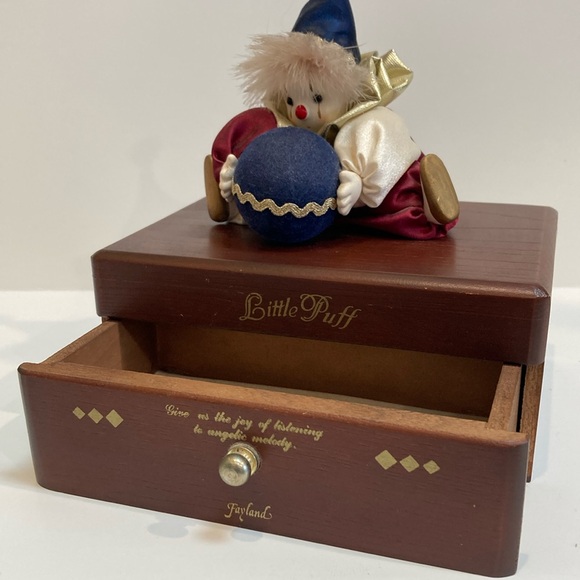 Vintage Japan Little Puff Motorized Musical Jewelry Box with Clown WORKS! - Picture 8 of 14